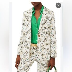 Marella Zuara Floral Blazer & Pant Cotton Suit Set